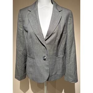 Ann Taylor Black and White Blazer 100% Virgin Wool Size 12